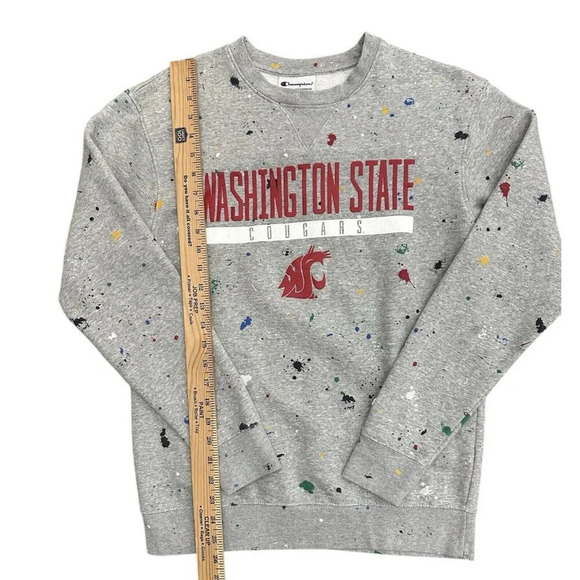 Washington State Cougars Champion Crewneck Sweatshirt Spatter Pattern Size Small - Picture 5 of 5